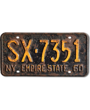 Amerikai rendszám New York 1961 Black Empire State SX.7351
