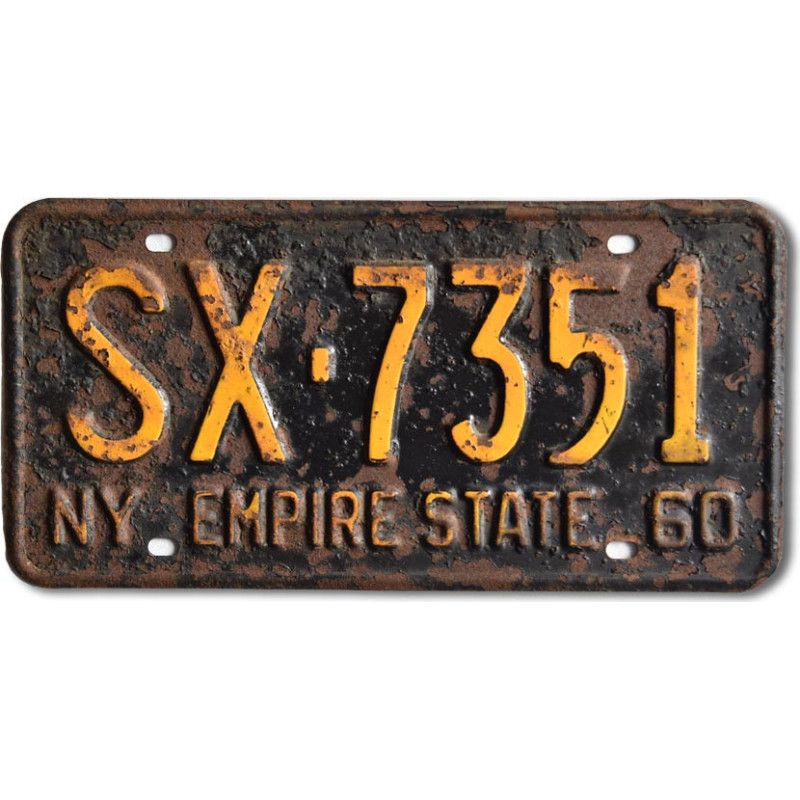 Amerikai rendszám New York 1961 Black Empire State SX.7351