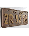 Amerikai rendszám New York 1936 Black 2R 92.53