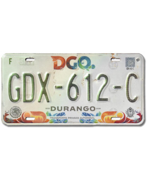 Mexikói rendszám Durango GDX-612-C