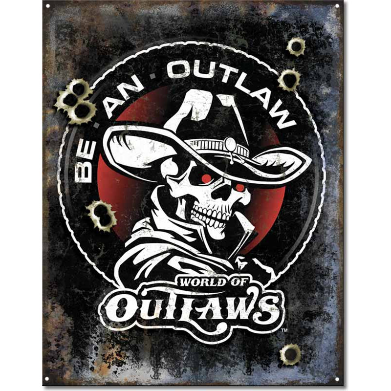 Plechová cedule Be An Outlaw 40 cm x 32 cm