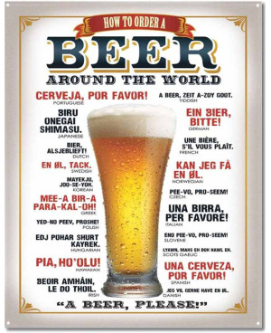 Plechová cedule Beer Around the World 40 cm x 32 cm