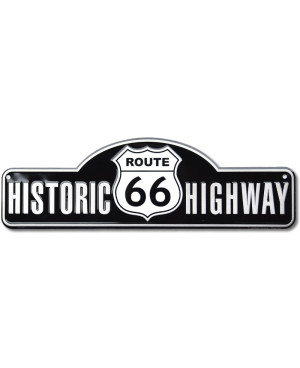 Fém tábla Route 66 Highway Old Fashioned 46 cm x 14 cm