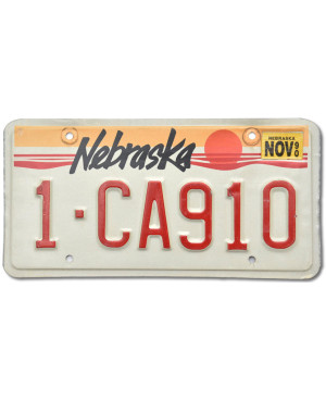 Amerikai rendszám Nebraska Sun