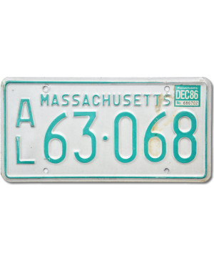 Amerikai rendszám Massachusetts AL63.068