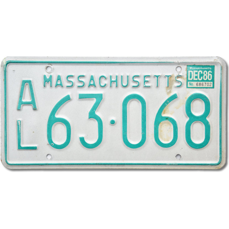 Amerikai rendszám Massachusetts AL63.068