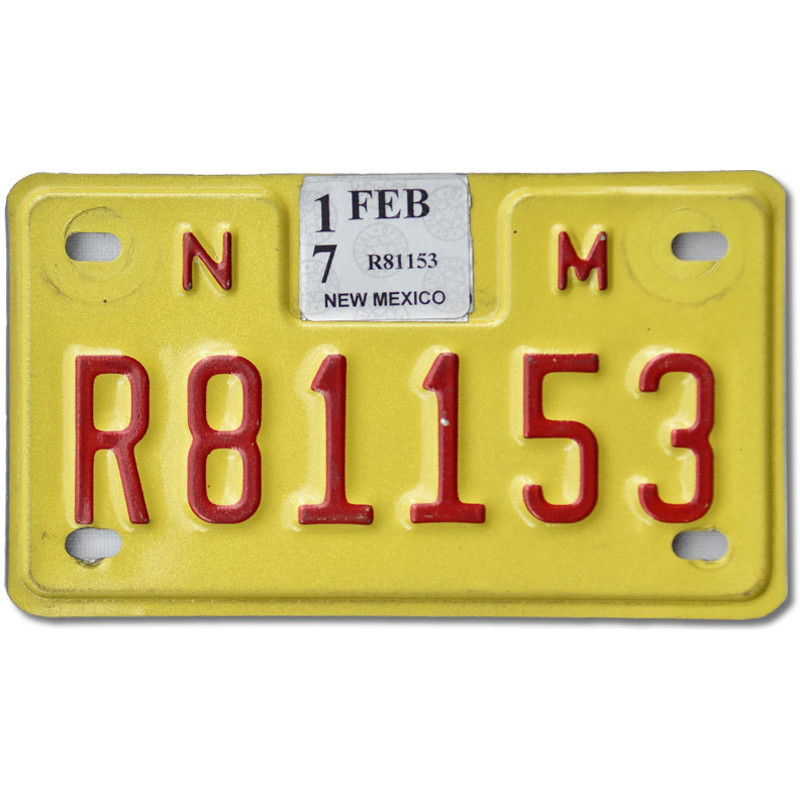 Motoros amerikai rendszám New Mexico Yellow R81153