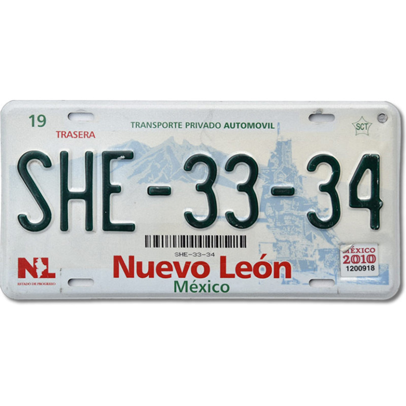 Mexikói rendszám Nuevo León SHE-33-34