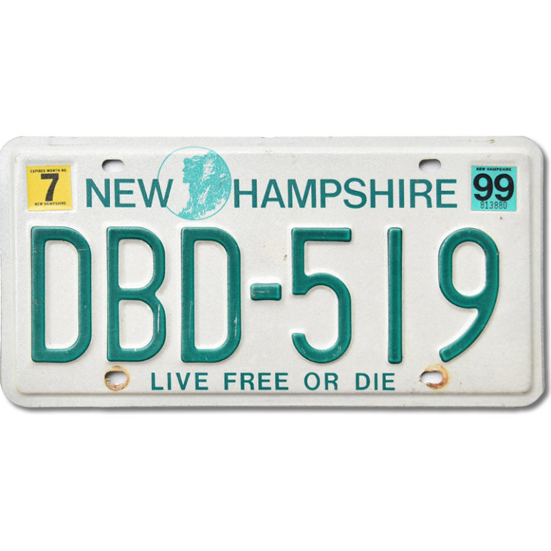 Amerikai rendszám New Hampshire Live Free DBD-519