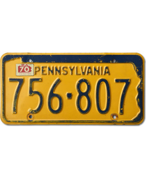 Amerikai rendszám Pennsylvania Yellow 756-807