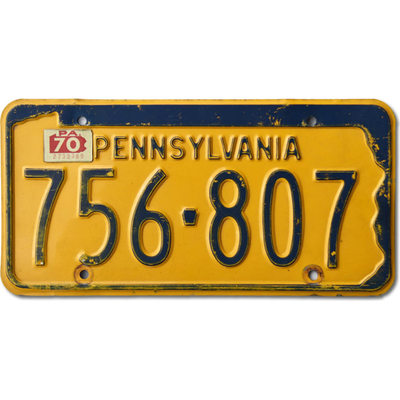 Amerikai rendszám Pennsylvania Yellow 756-807