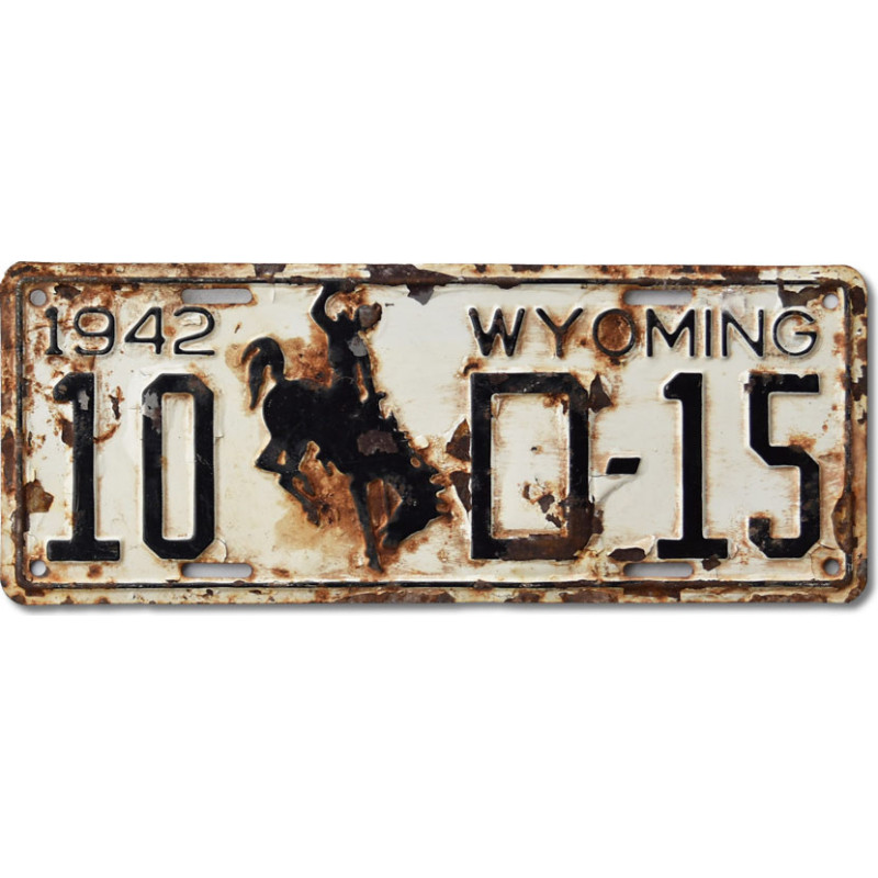 Amerikai rendszám Wyoming 1942 Bronco 10-D-15