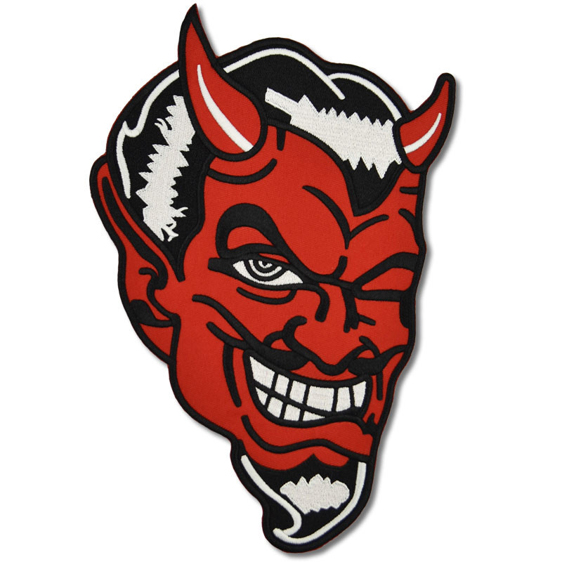 Motoros folt Smiling Devil XXL hátul 23 cm x 16 cm