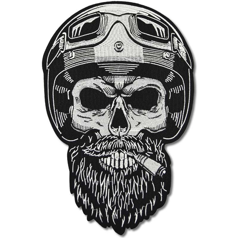 Motoros folt Bearded Biker XXXL 38 cm x 25 cm hátul