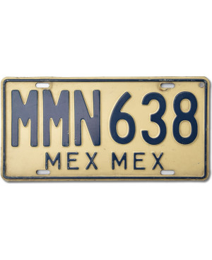 Mexikói rendszám Estado De Mexico MMN638