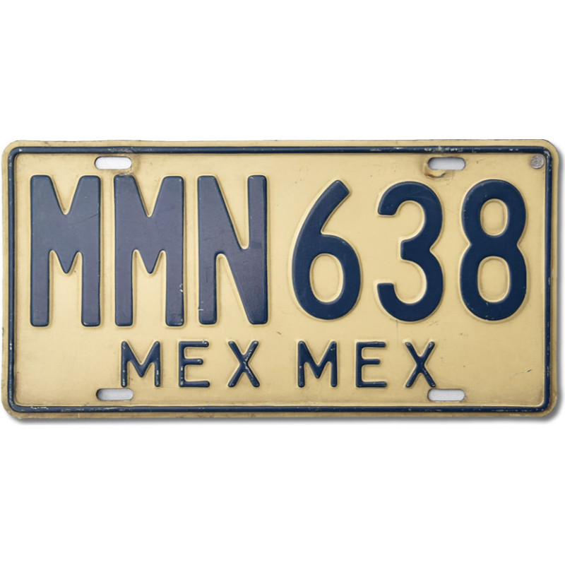 Mexikói rendszám Estado De Mexico MMN638