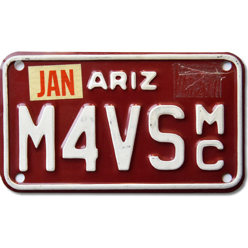 Motoros amerikai rendszám Arizona M4VS MC