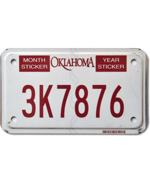 Motoros amerikai rendszám Oklahoma 3K7876