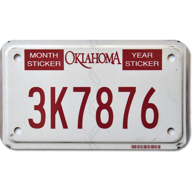 Motoros amerikai rendszám Oklahoma 3K7876