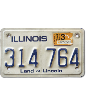 Motoros amerikai rendszám Illinois 314 764