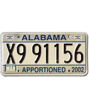 Amerikai rendszám Alabama Apportioned Truck X9 91156