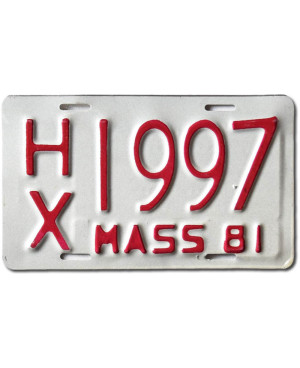 Motoros amerikai rendszám Massachusetts 1981 HK 1997