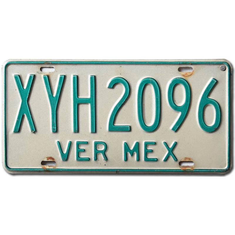 Mexikói rendszám Veracruz 1992 XYH 2096