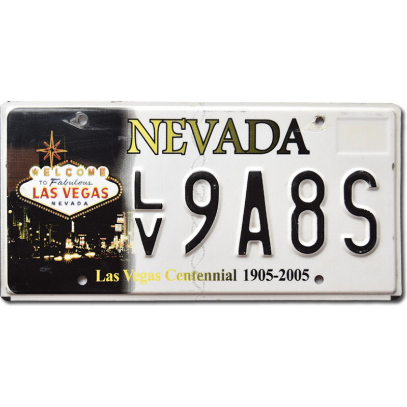 Amerikai rendszám Nevada Las Vegas Centennial LV9A8S
