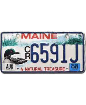 Amerikai rendszám Maine Natural Treasure CR6591J