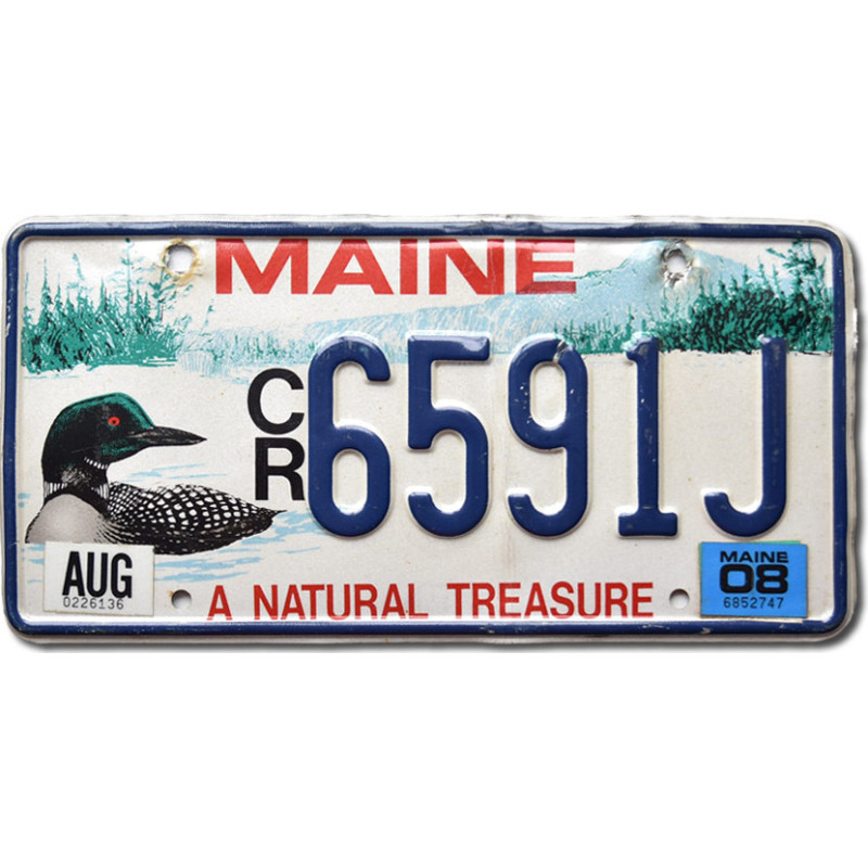 Amerikai rendszám Maine Natural Treasure CR6591J