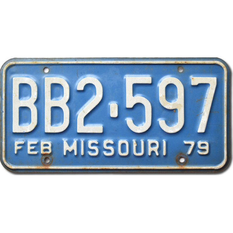 Amerikai rendszám Missouri 1979 Blue BB2-597