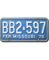 Amerikai rendszám Missouri 1979 Blue BB2-597