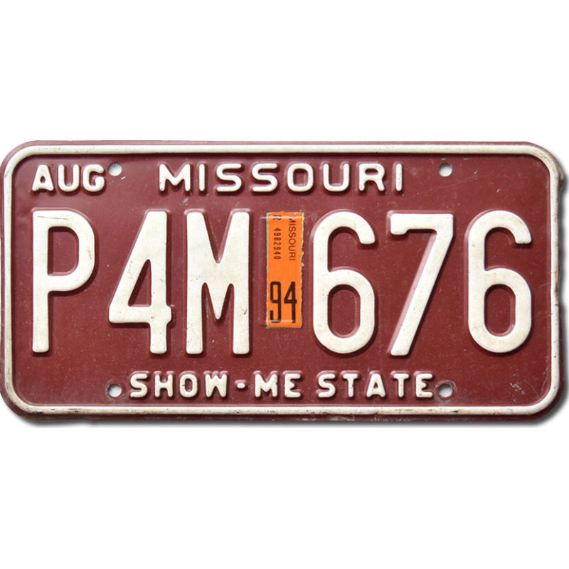 Amerikai rendszám Missouri 1994 Show Me P4M 676
