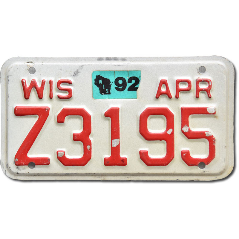Motoros amerikai rendszám Wisconsin Z3195