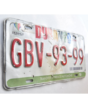 Mexikói rendszám Durango GBV-93-99