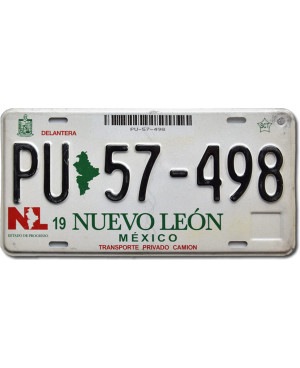 Mexikói rendszám Nuevo León Truck PU-57-498