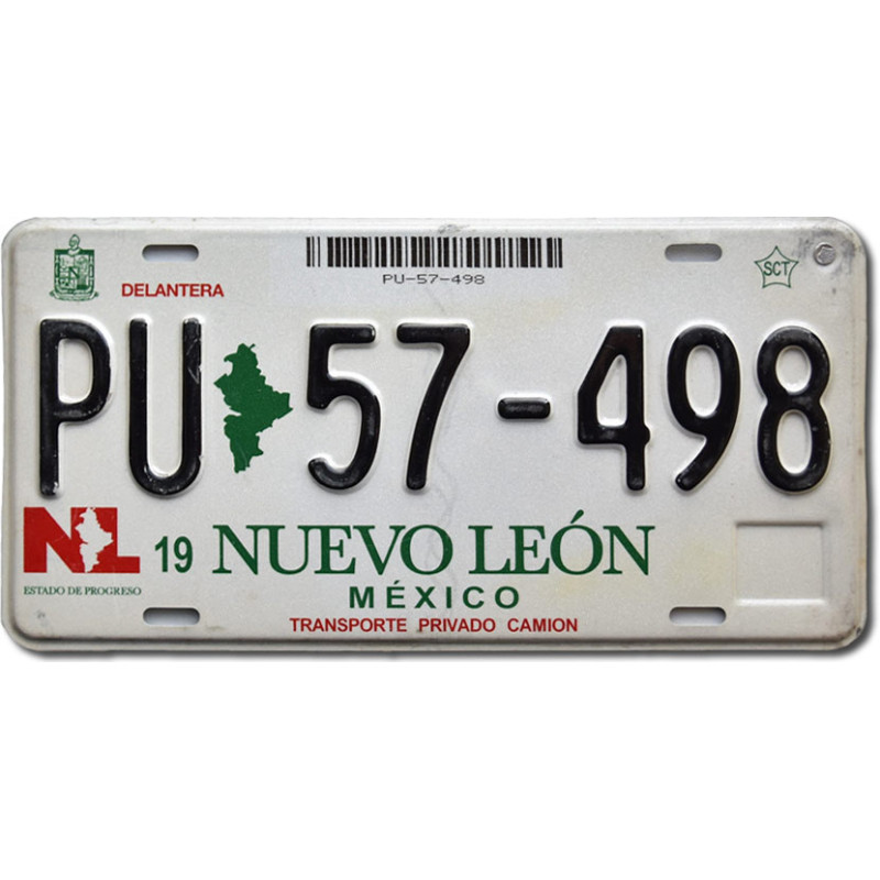 Mexikói rendszám Nuevo León Truck PU-57-498