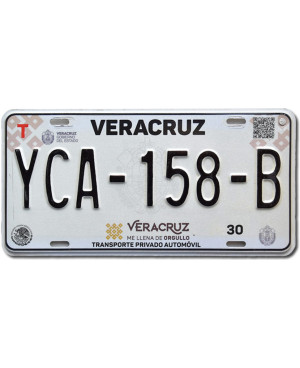 Mexikói rendszám Veracruz YCA-158-B