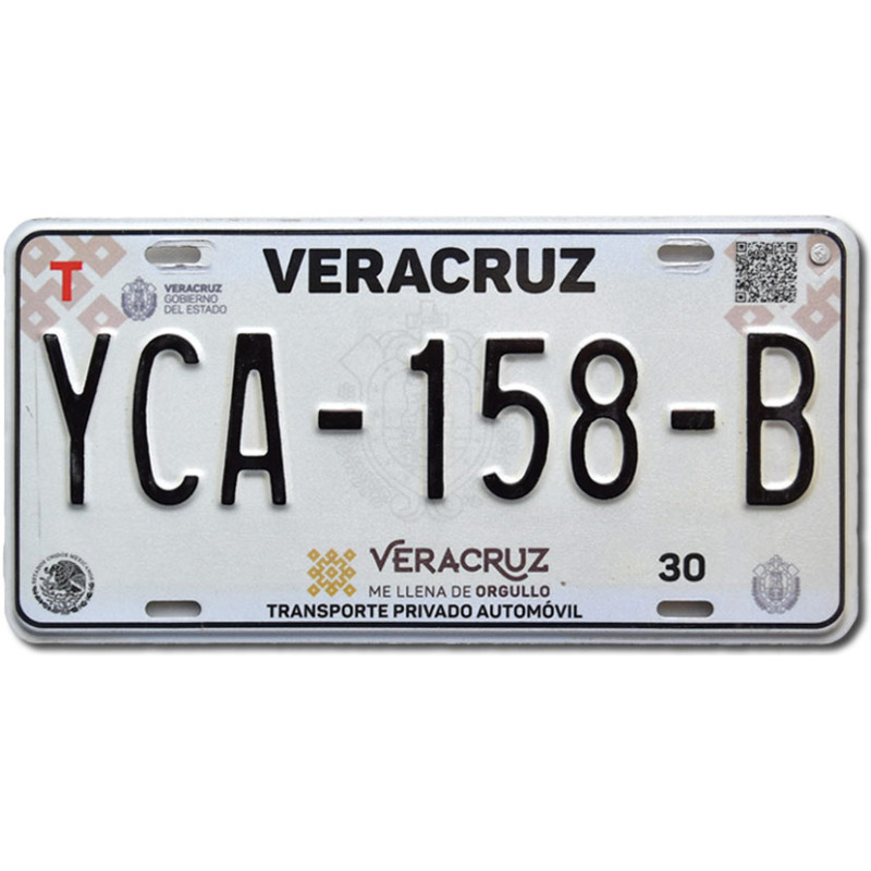Mexikói rendszám Veracruz YCA-158-B