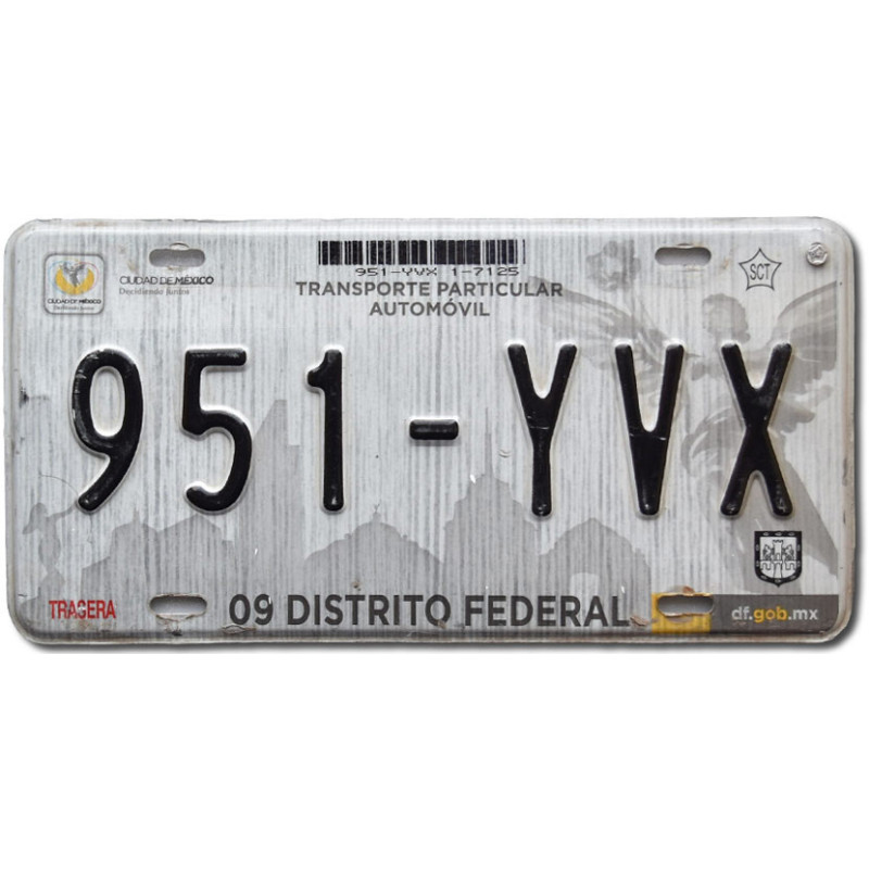 Mexikói rendszám Distrito Federal 951-YVX