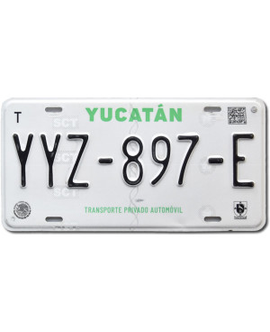 Mexikói rendszám Yucatán YYZ-897-E