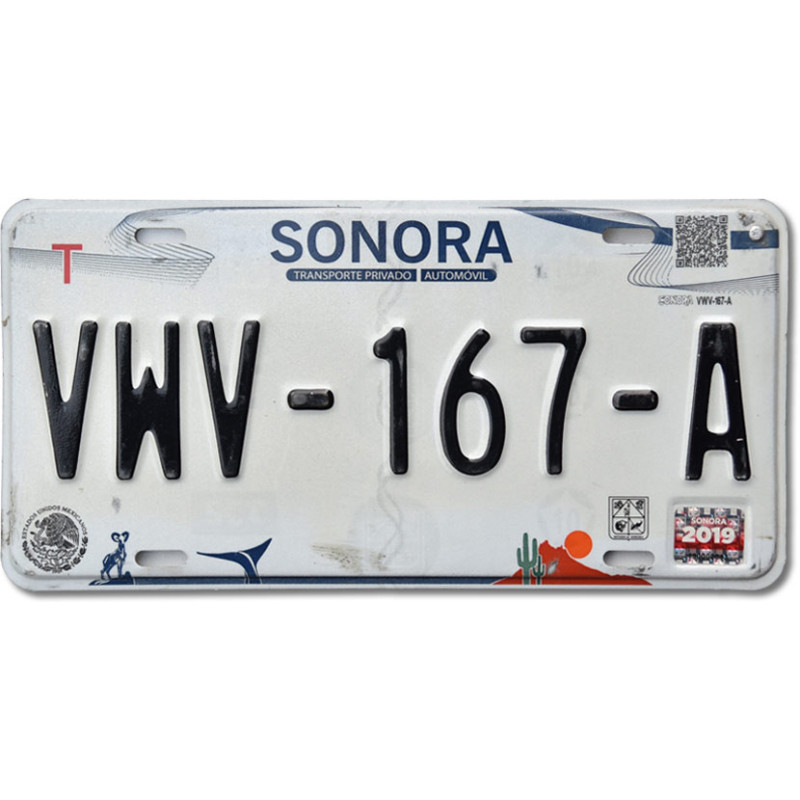 Mexikói rendszám Sonora VWV-167-A