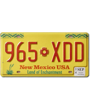 Amerikai rendszám New Mexico Enchantment 965 XDD