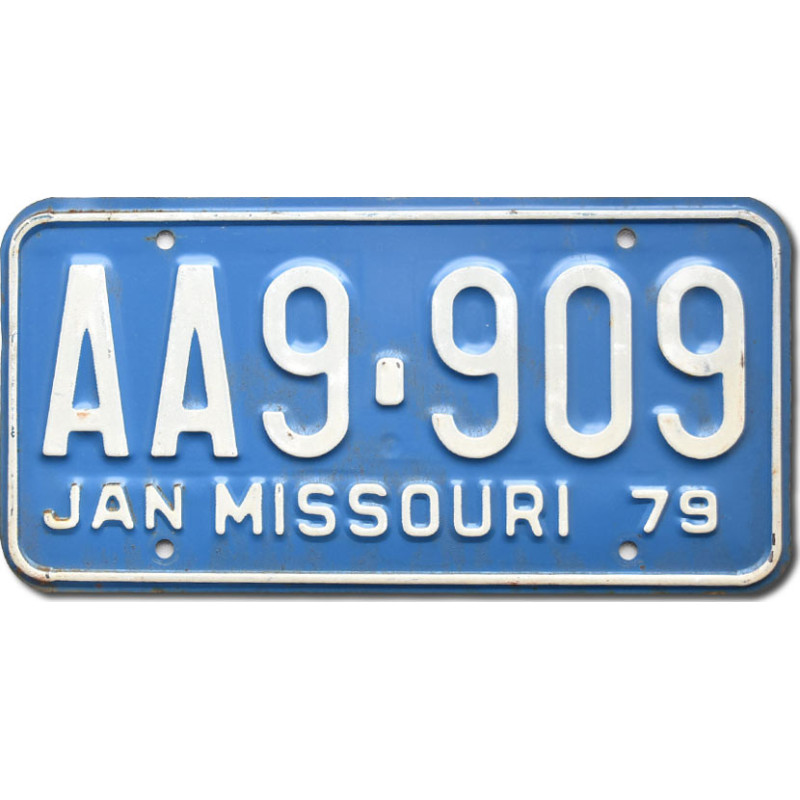 Amerikai rendszám Missouri 1979 Blue AA9-909
