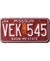 Amerikai rendszám Missouri 1997 Red VEK 545