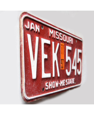 Amerikai rendszám Missouri 1997 Red VEK 545