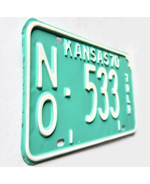 Amerikai rendszám Kansas 1970 Green Trailer NO 533
