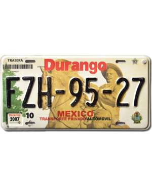 Mexikói rendszám Durango 2007 FZH-95-27