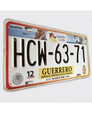 Mexikói rendszám Guerrero 2016 HCW-63-71
