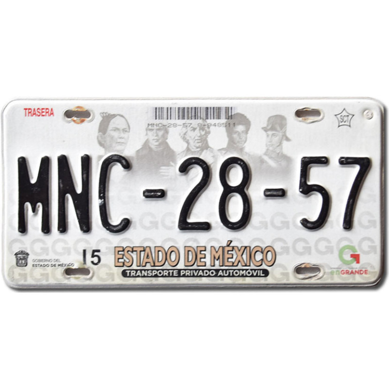 Mexikói rendszám Estado de Mexico MNC-28-57